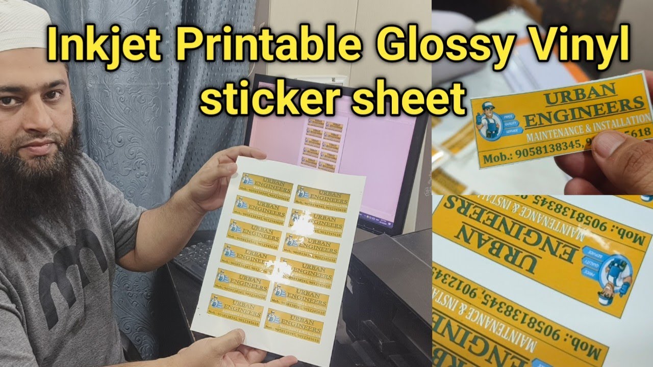 Glossy vinyl sticker sheet print by Epson l1800 printer|waterproof sheet