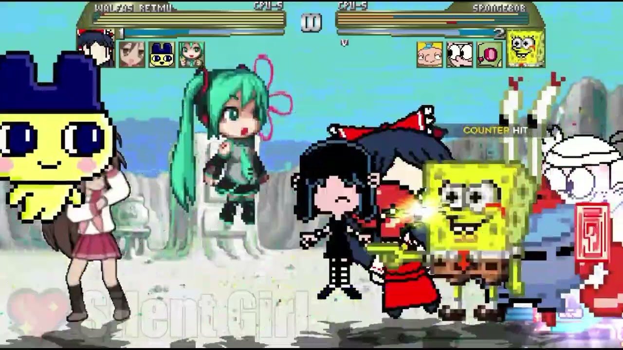 REQUESTED BY @cherylmelton4726: Team Walfas Reimu vs Team Spongebob - Mugen Battle