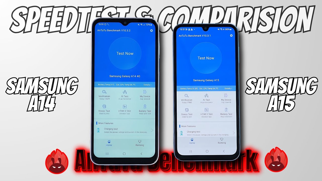 Samsung A15 vs Samsung A14 Antutu Comparison | Helio G99 vs Exynos 850