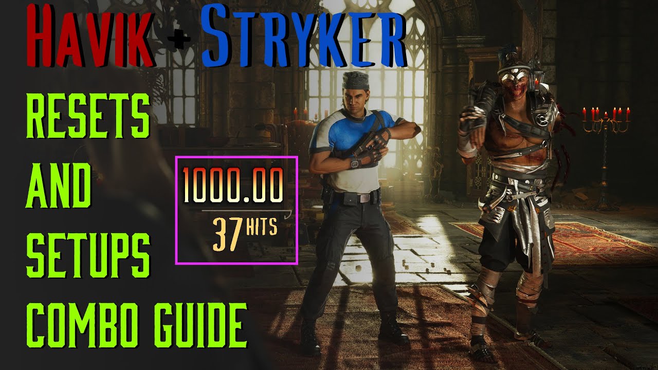 Mortal Kombat 1 Havik Stryker Resets + Setups Combo Guide (100% Damage)