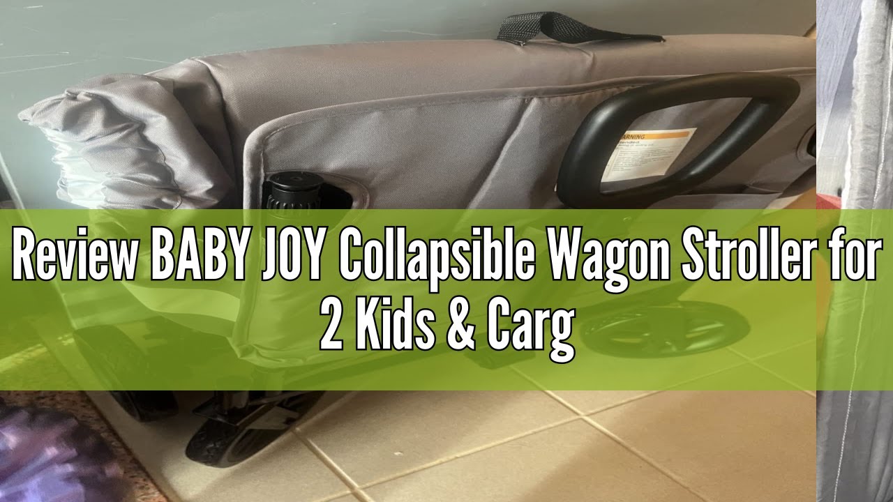 Review BABY JOY Collapsible Wagon Stroller for 2 Kids & Cargo, Push Pull Double Stroller with Adjust
