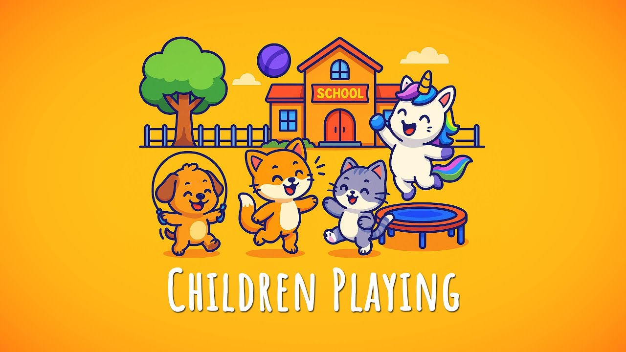 Children Playing in a Schoolyard (Happy Upbeat Background Music)