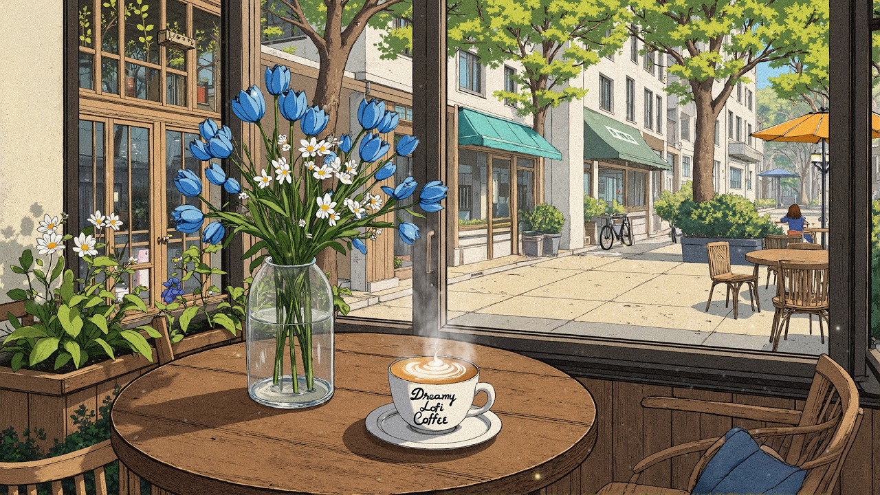 March Lofi Spring Cafe ☕🌷 Cozy Coffee Ambience | Relaxing Lofi Beats to Study / Chill / Work