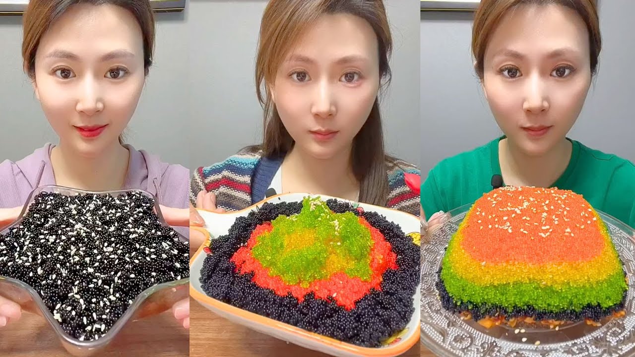 Chinese Colorful Fish Roe & Spicy Seafood ASMR | Crunchy Eating Sounds #2