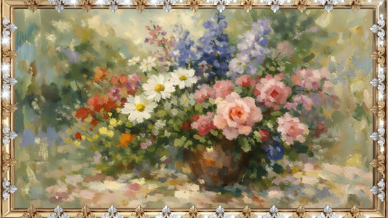 Harmony in a Vase: 4K Floral Digital Art with Radiant Petal Details | Art for Your Screen🌷✨