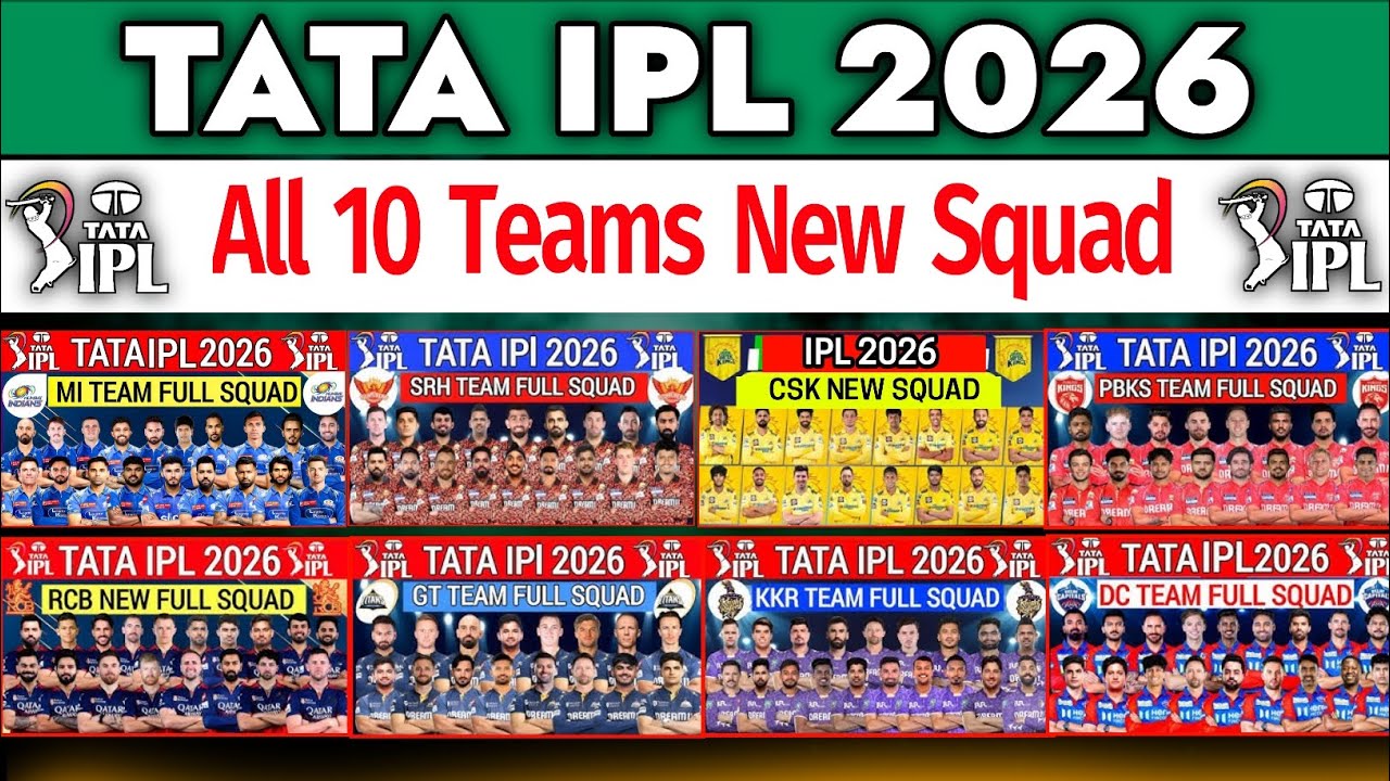IPL 2026 All Team Squad | IPL 2026 All 10 Team Players List | IPL All Teams New Squad 2026