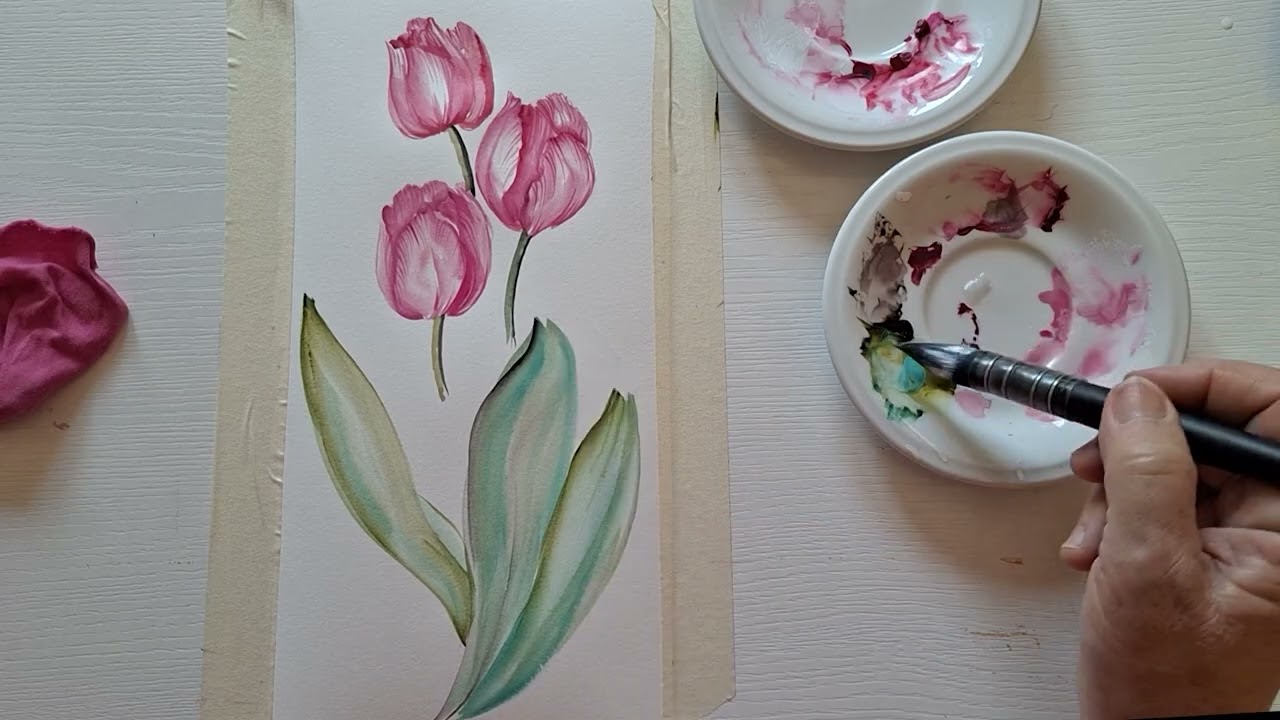 Tulipani ad acquerello per principianti veloci e semplici. #acquerello #watercolor #paintingtutorial