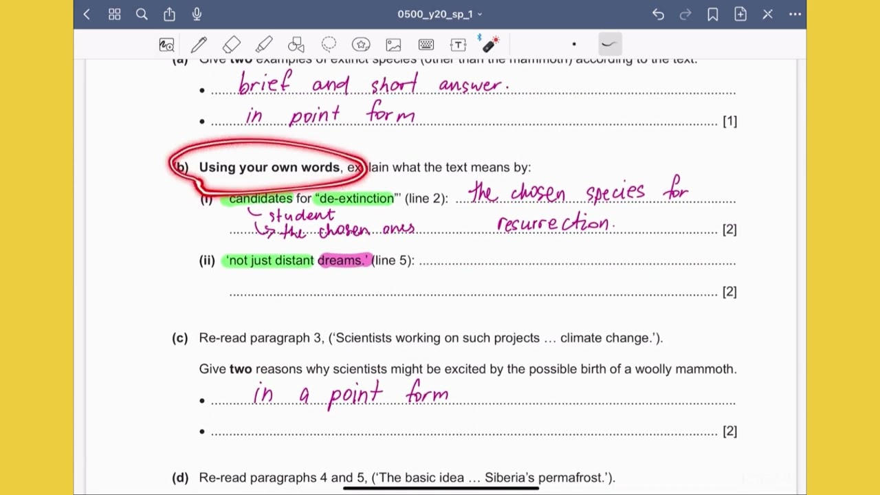 INTRODUCTION TO IGCSE FIRST LANGUAGE ENGLISH PAPER 1 - 0500/01