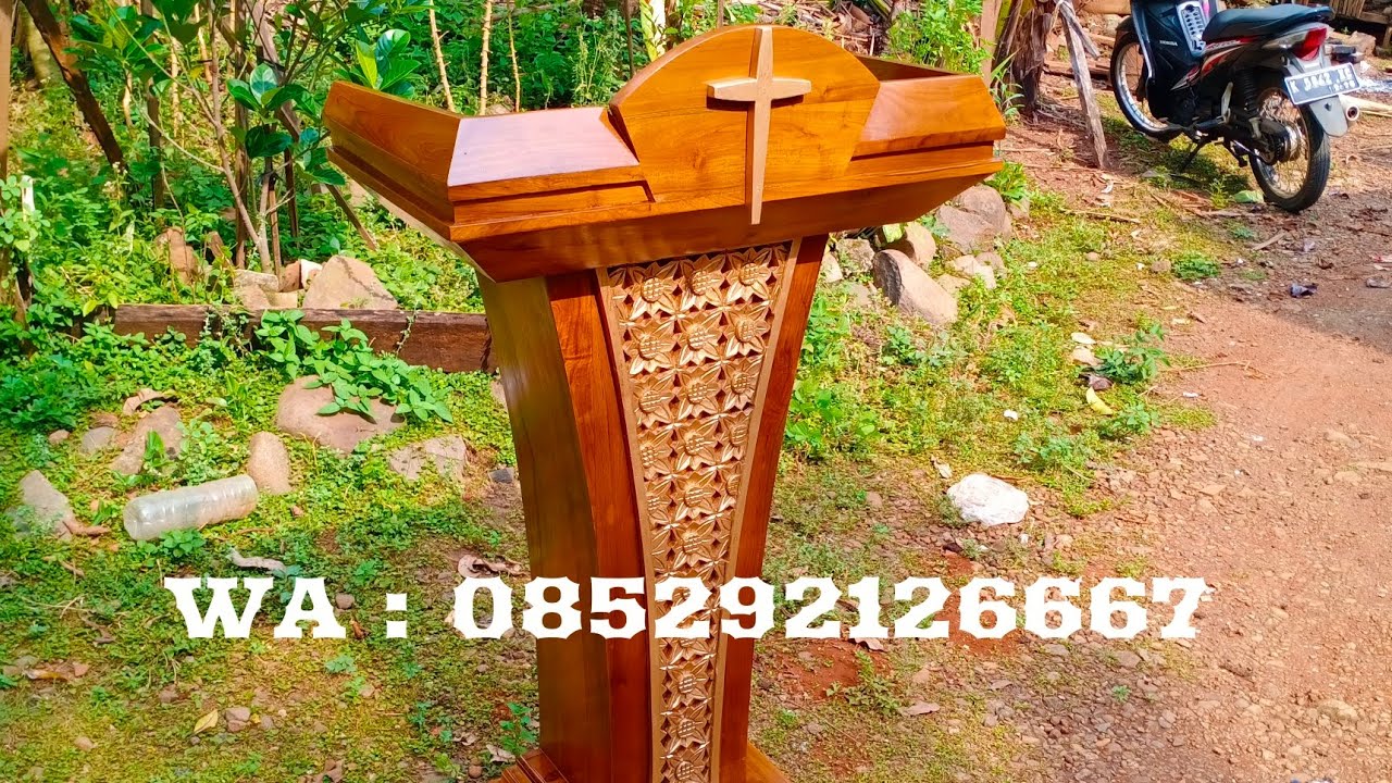 Podium Gereja Katolik Kayu Jati Minimalis Modern Mewah