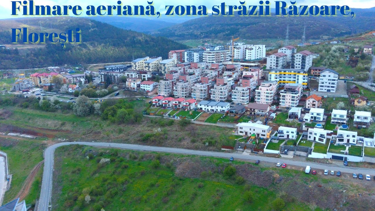 Filmare aeriană, zona străzii Răzoare, Florești