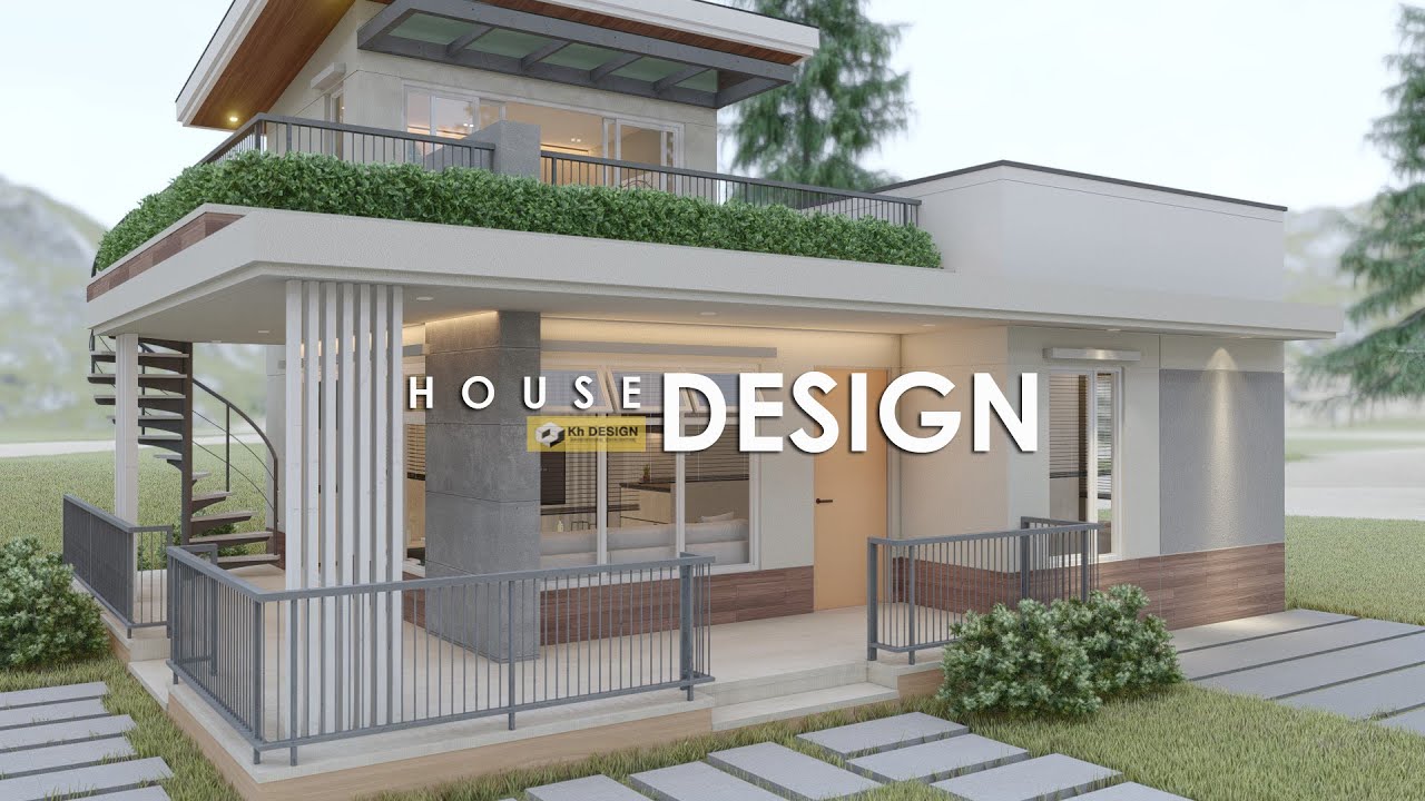 HOUSE DESIGN | BUNGALOW HOUSE with DECK | 10.00m x 8.00m (119 sqm) | 2 BEDROOM