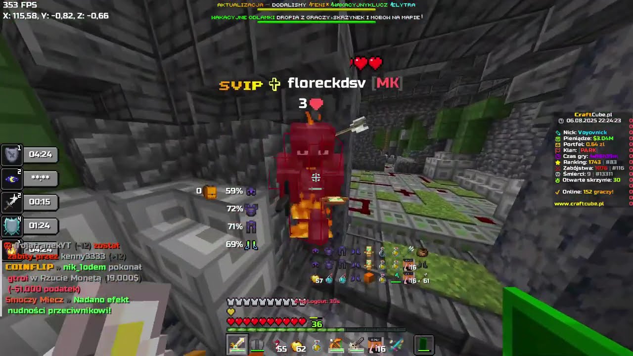Kill montage #1 Losowanie na 50k | Craftcube.pl chest pvp