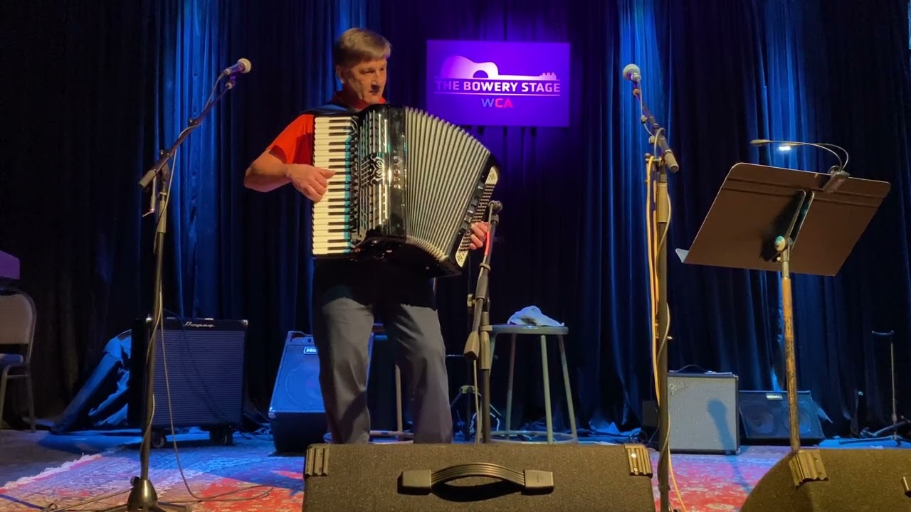 “What a Friend We Have in Jesus” Jerry Freidl and his accordion on the Bowery Stage of the WCA. 