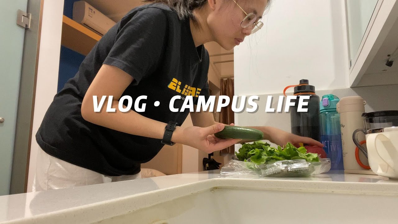 没有课的一天🏫图书馆学习📚超市买买买🍎第一次自己在宿舍准备晚餐🥗