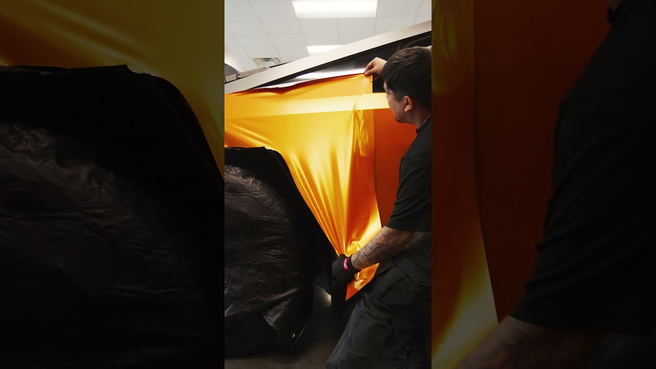 CYBERTRUCK TRANSFORMATION EXPERTS | MATTE ORANGE VINYL WRAP | AFS