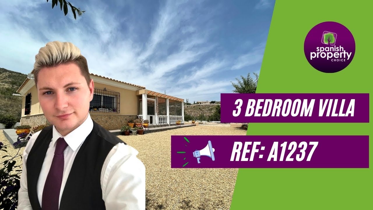 Spanish Property Choice Personalised Video Tour  Villa A1237 Huercal Overa, Almeria, Spain. 149,500€