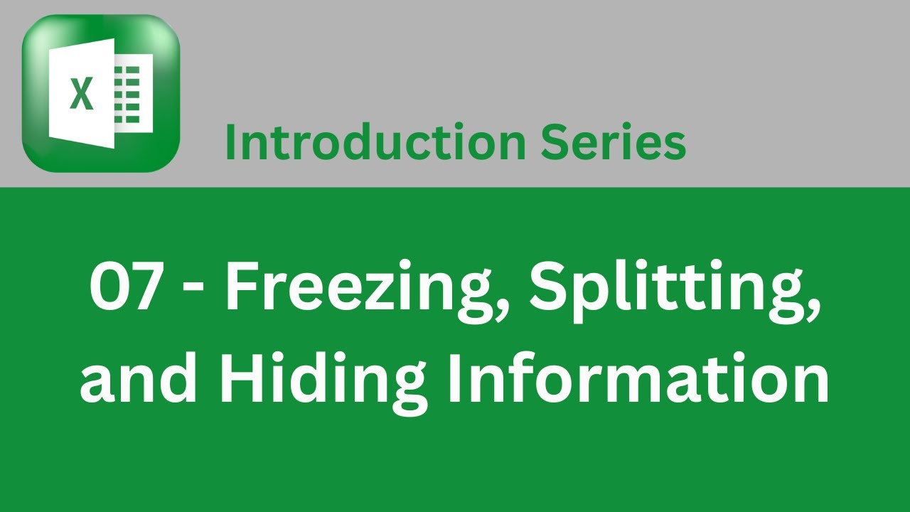 Video 07   Freezing, Splitting, and Hiding Information