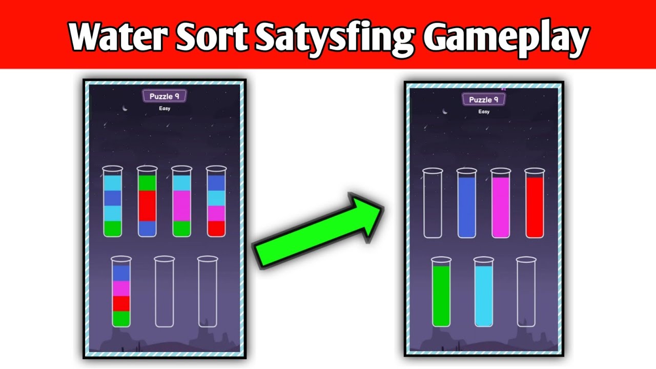 Water sort satisfying video। Water sort Game play level 07, 08, 09।