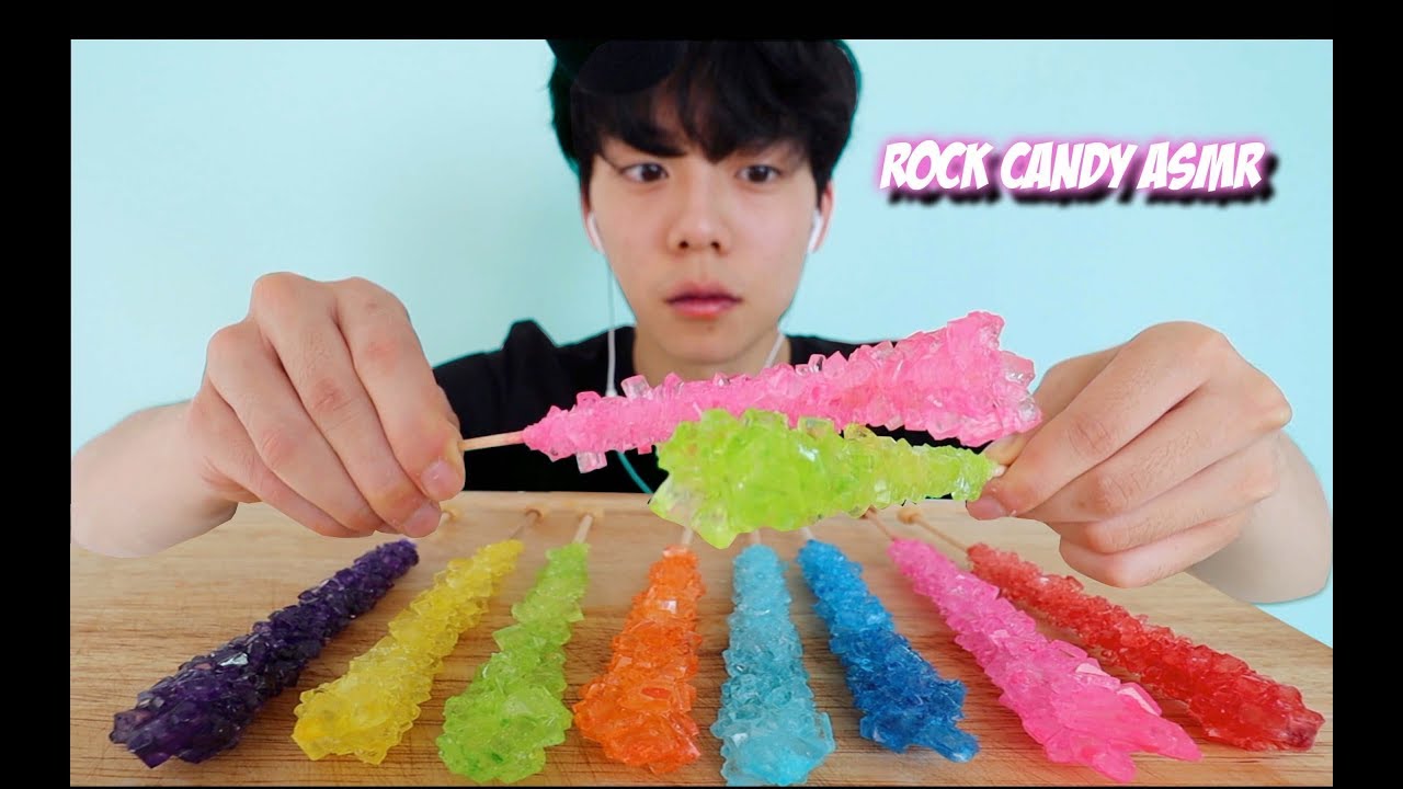 ASMR 크리스탈 보석 락캔디 리얼사운드 먹방 Crunchy Shiny Crystal Rock Candy [eatingwdaniel]