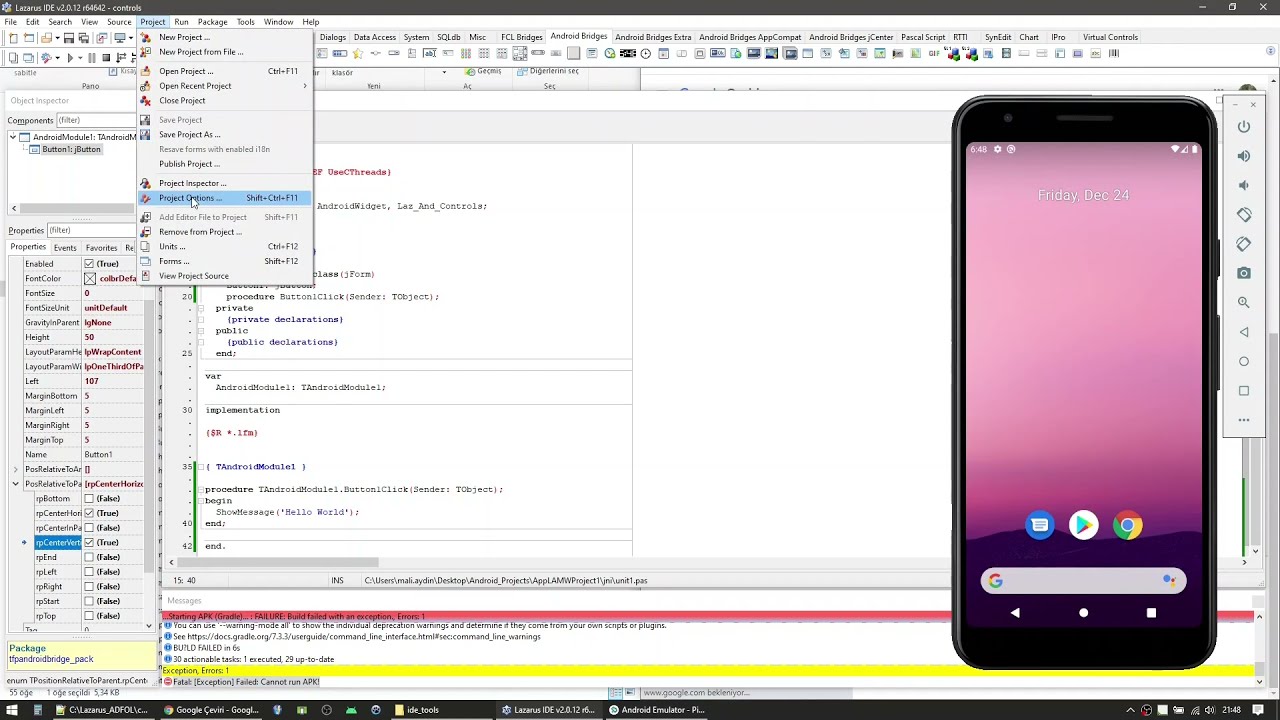Installing Lazarus and LAMW for Android from scratch.