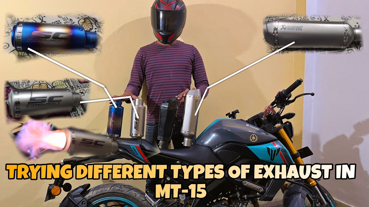 Trying aftermarket exhausts In Mt15 | Modifying Exhaust in mt15| Sc project | Akrapovic #shotonmt15