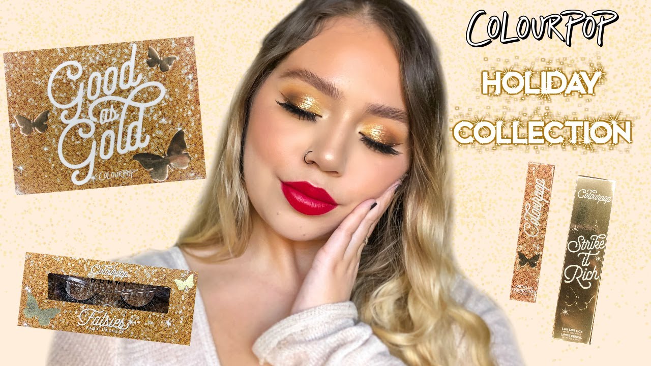COLOURPOP GOOD AS GOLD HOLIDAY COLLECTION | SWATCHES, TUTORIAL + REVIEW | Makeupbytreenz