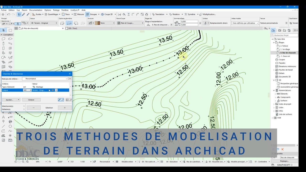 COMMENT MODELISER UN TERRAIN DANS ARCHICAD AVEC L'OUTIL MAILLAGE (compilation des 3 méthodes)