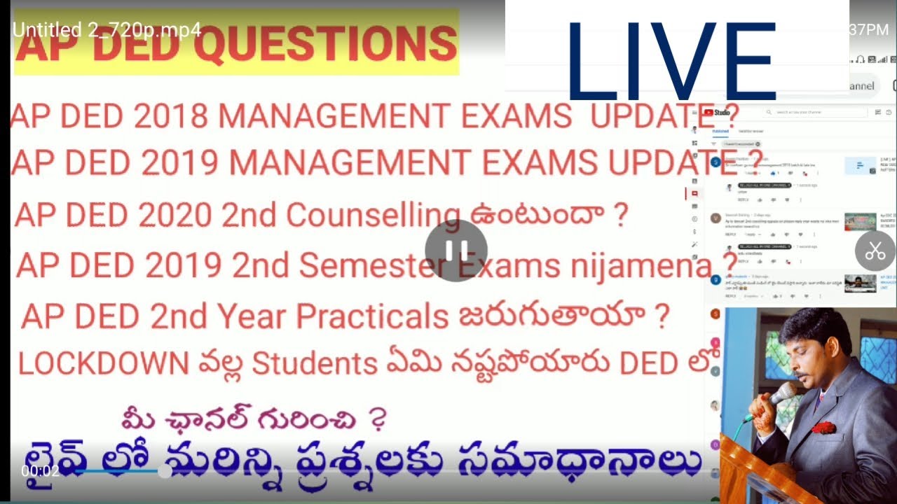 LIVE  AP DED 2018, 2019, 2020 MANAGEMENT STUDENTS UPDATES, COUNSELLING,EXAMS, PRACTICALS