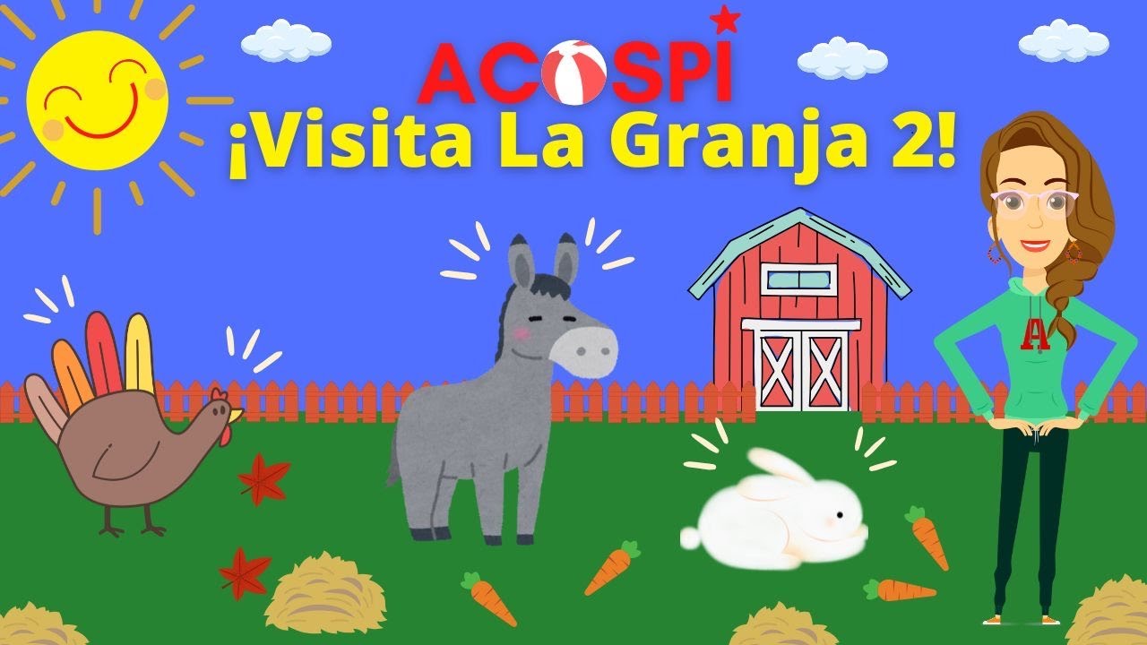 Vamos a la Granja a ver Conejos, Pavos y Burros con ACOSPI. Video Educativo de Animales para niños.