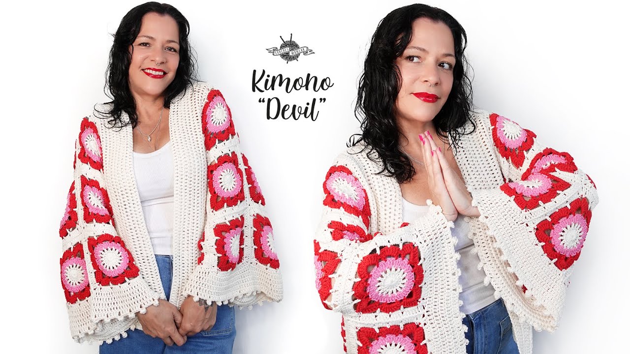 Crochet Kimono "Devil" I Tuto Kimono Granny I Granny square