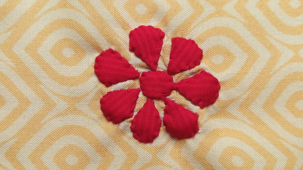 Petals flower tutorial | Basic flower in Applique work | Applique work design tutorial 2023