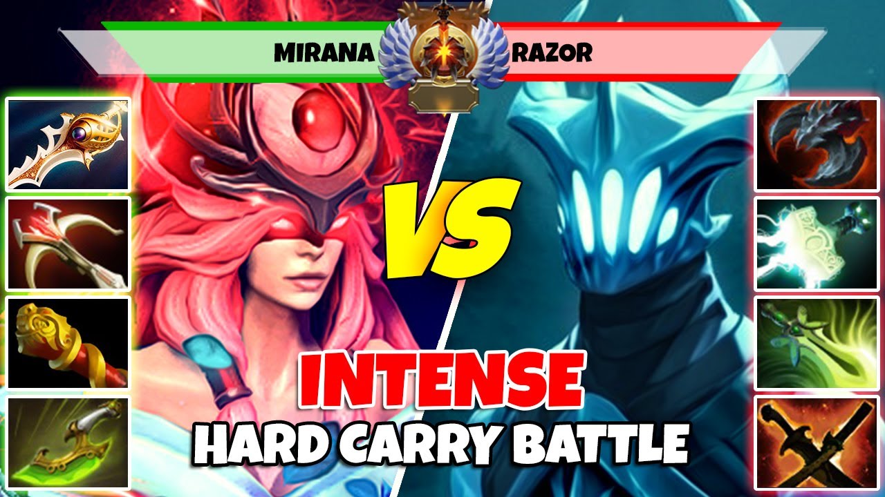 MIRANA (Carry) vs RAZOR (Carry) - Epic Battle Of Immortal Rank Dota 2 Players - Z Dota 2