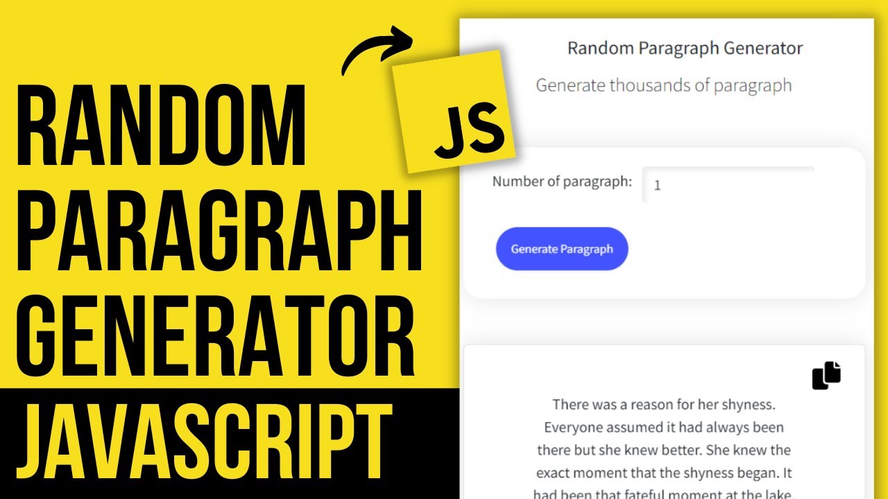 Build Random Paragraph Generator using JavaScript - Complete Tutorial