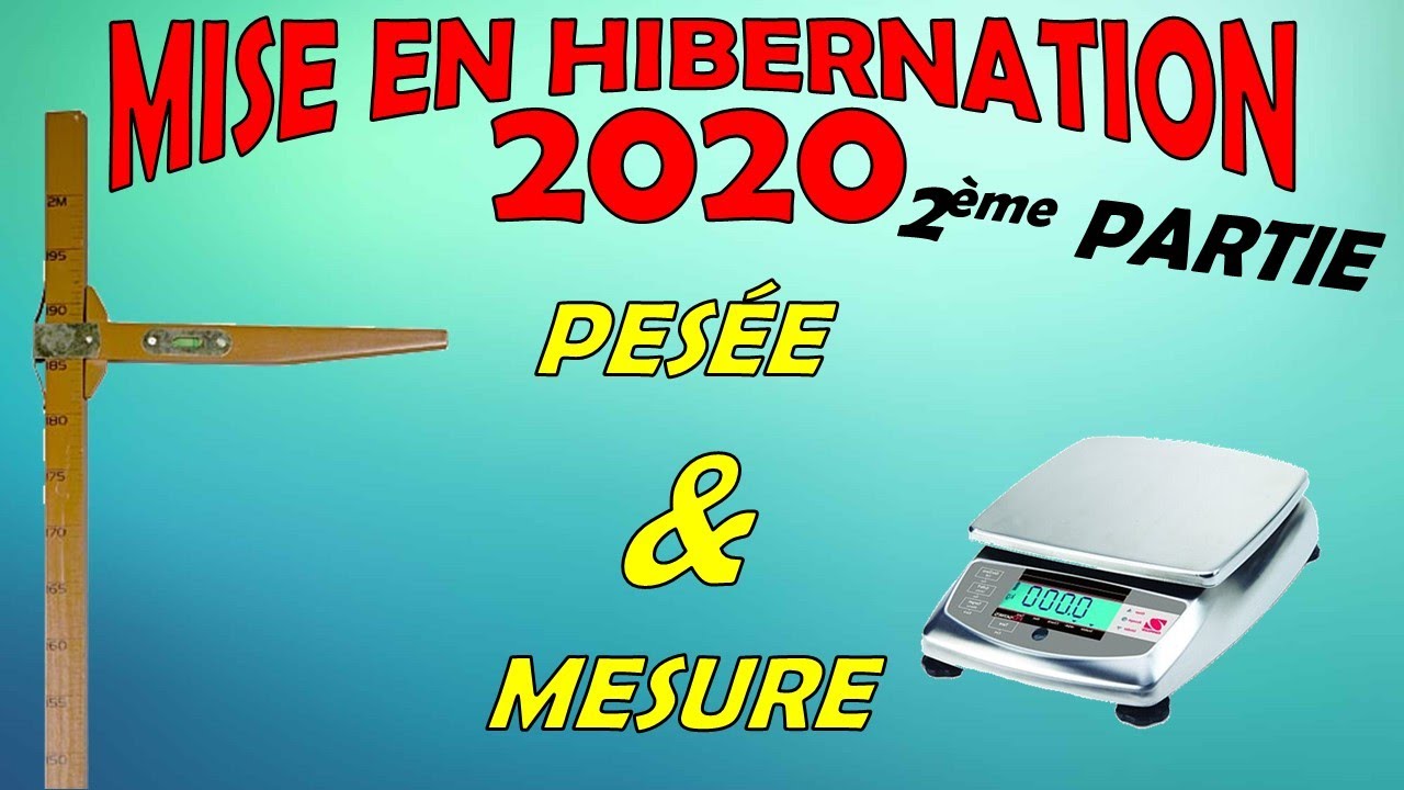 MON GUIDE D'HIBERNATION 2020 - Pesée & mesure