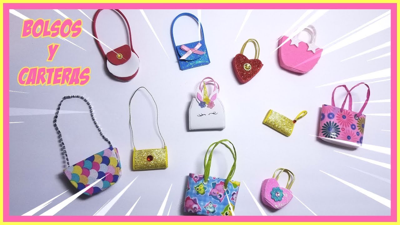 Como hacer Bolsos Carteras en Miniatura fácil | how to make Miniature Bags