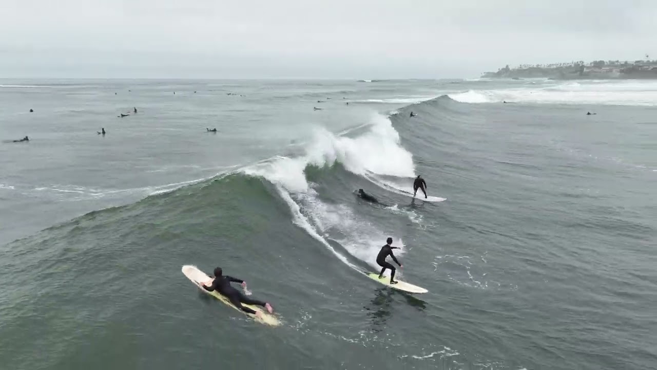 12/28/24 Tourmaline Surf Park Pacific Beach San Diego Surfing Complete Raw Unedited Drone Footage