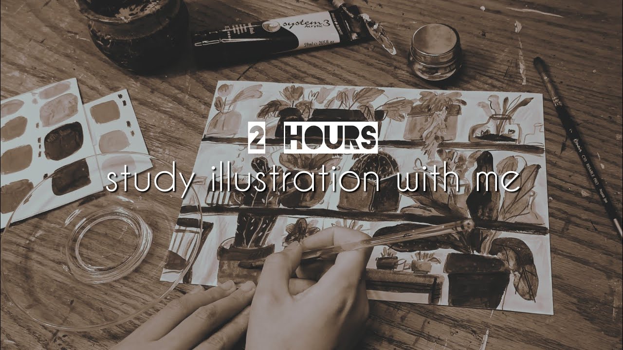 【Illustration Step by Step】Nature City | 2 Hours Acrylic Paint | No Music | Outside Street Sound