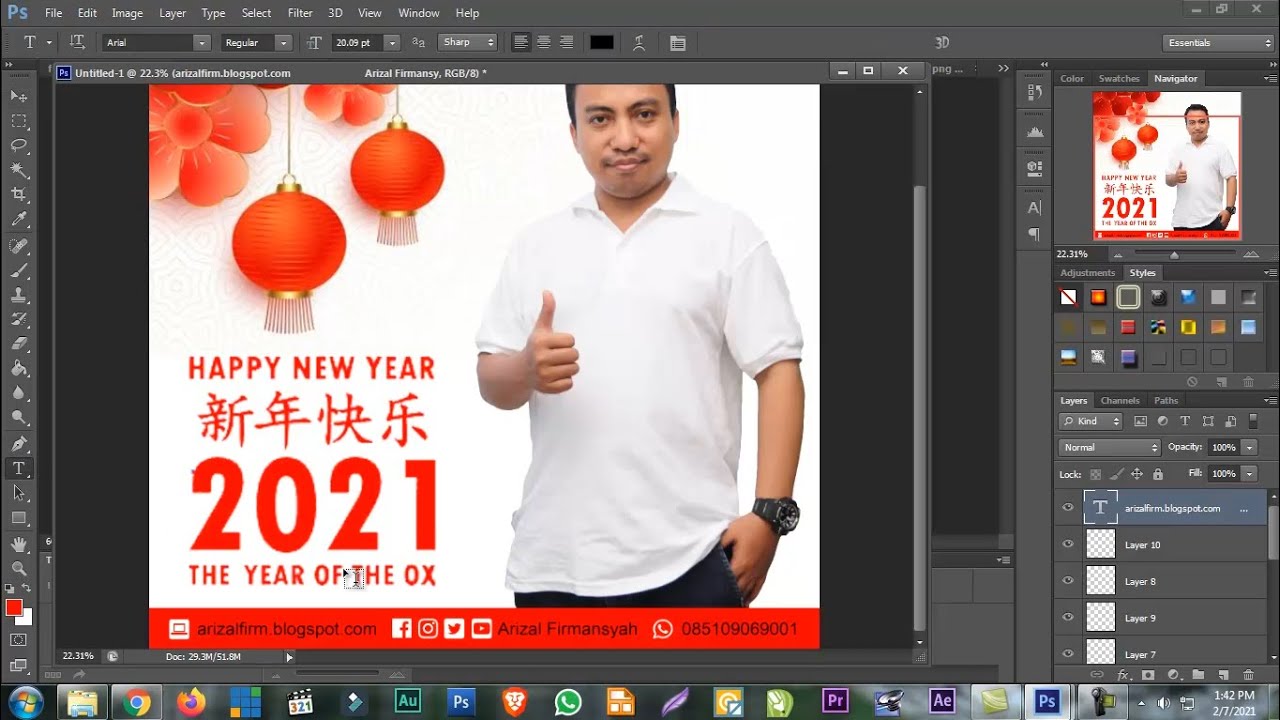 Tutorial : Adobe Photoshop CS6 untuk Pemula-1 (Pengenalan Dasar dan Praktik Buat Kartu Ucapan)