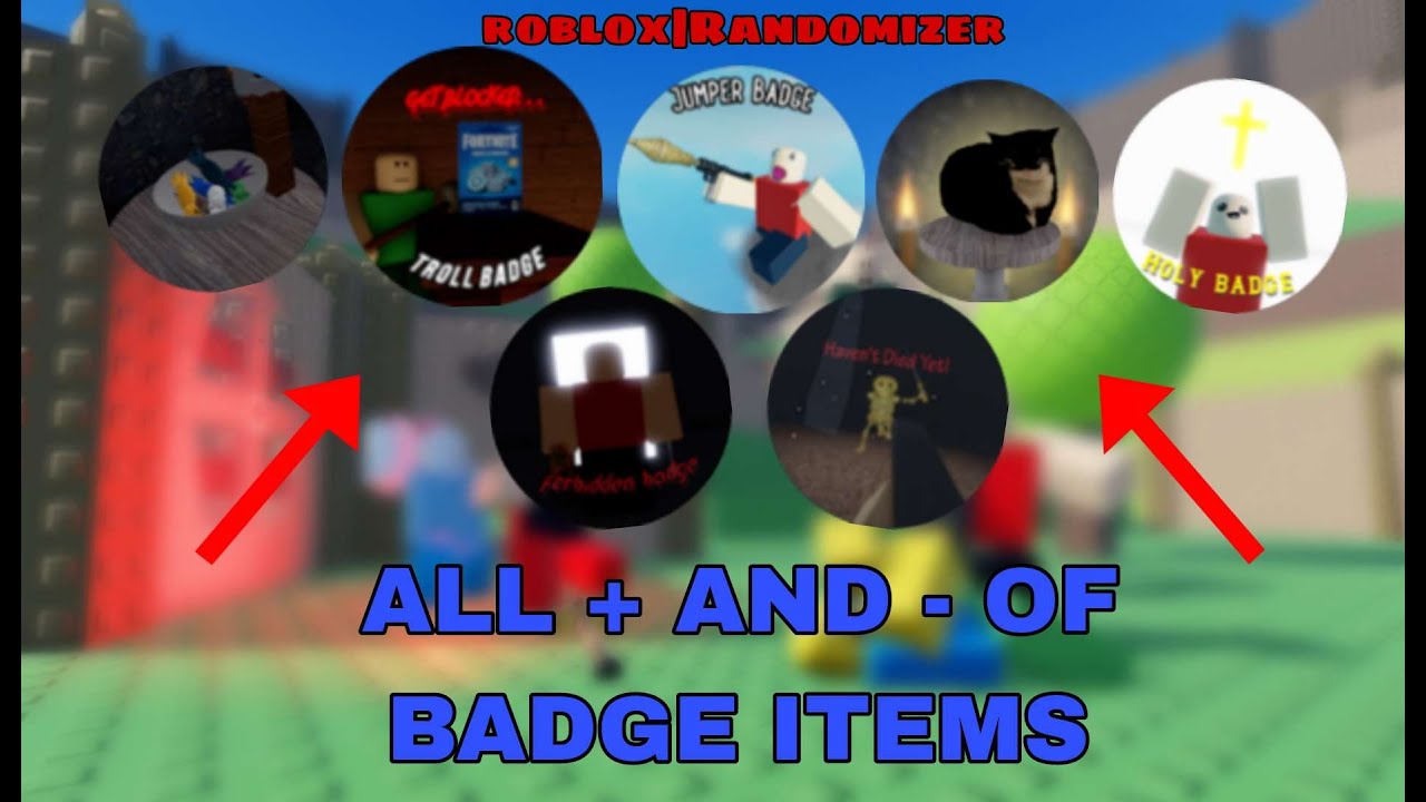 👾Roblox | Randomizer ALL EASY BADGE ITEMS RATING!!!🔫