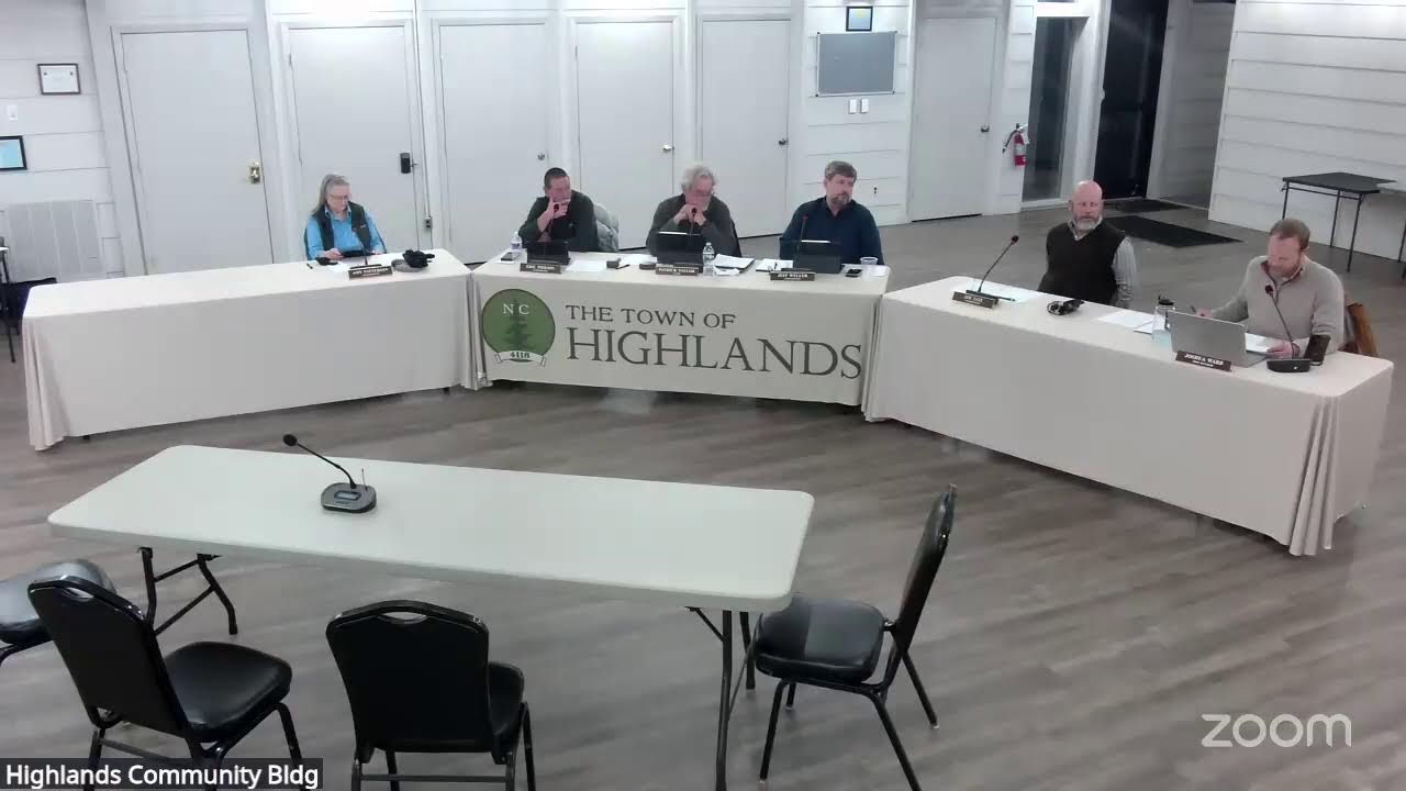 Town of Highlands Regular Board of Commissioners Meeting - January 15, 2026