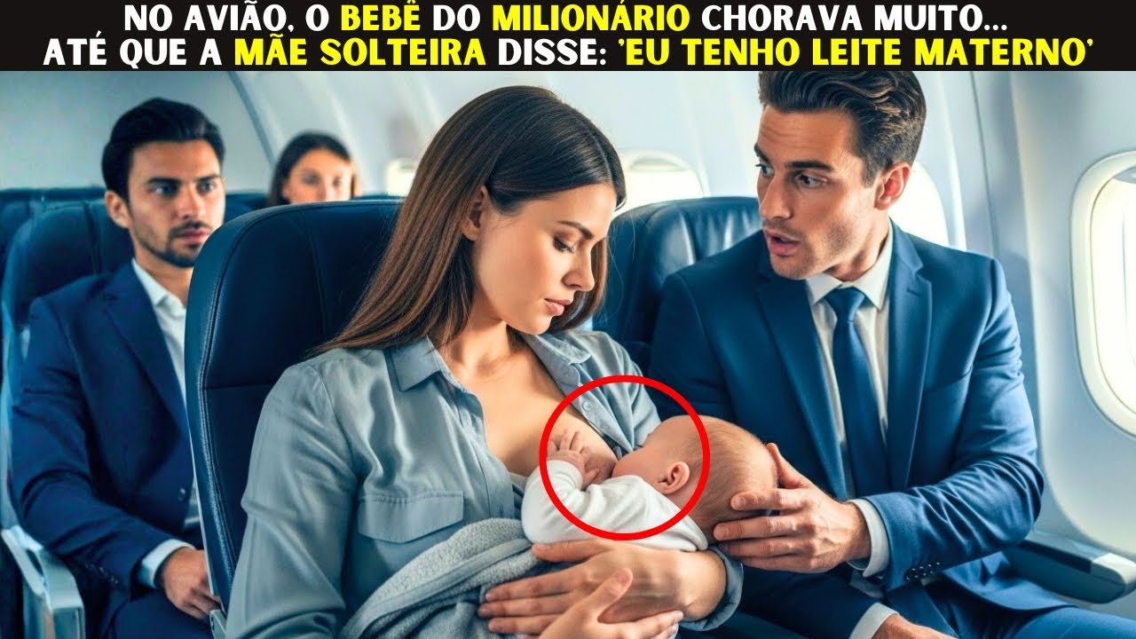 No avião, o bebê do milionário chorava muito… até que a mãe solteira disse: 'Eu tenho leite materno'