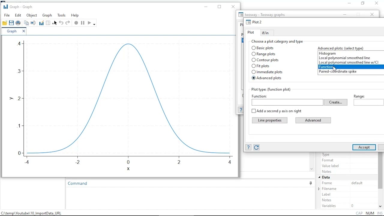 How to graph functions using Stata 18