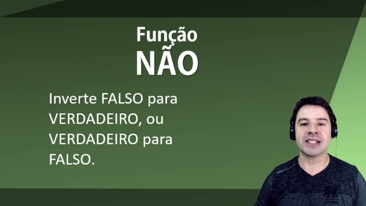 Função NÃO no Excel