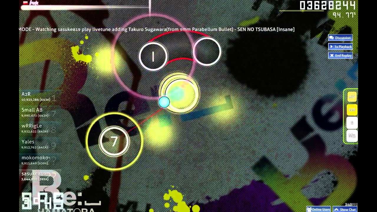 Osu! -  livetune adding Takuro Sugawara(from 9mm Parabellum Bullet) - SEN NO TSUBASA