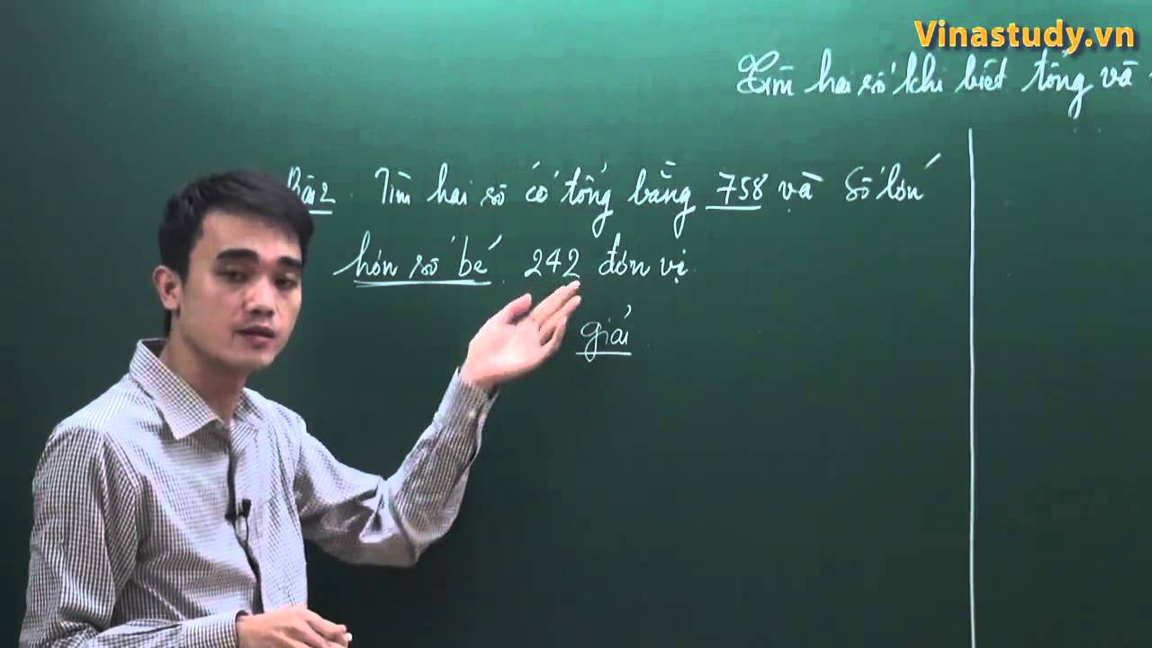 Tìm hai số khi biết tổng và hiệu - Toán nâng cao lớp 4 - Thầy Nguyễn Thành Long Vinastudy.vn