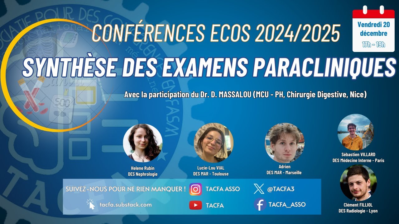 Conférence ECOS - Synthèse des examens paracliniques