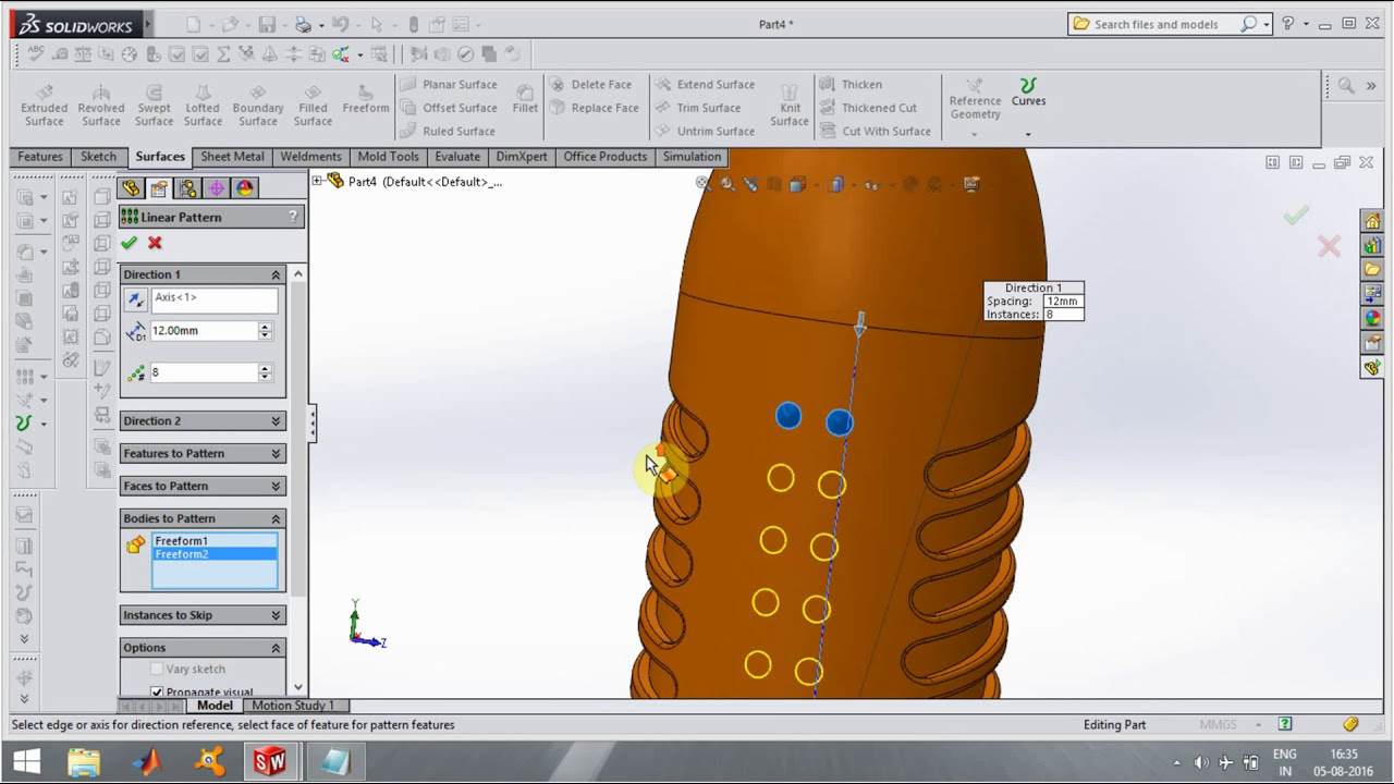 Solidworks  Surface | Bottle designing