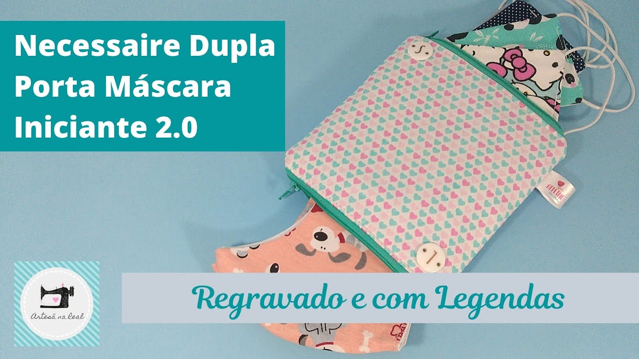 Necessaire Dupla Porta Máscara - Regravado com Legendas