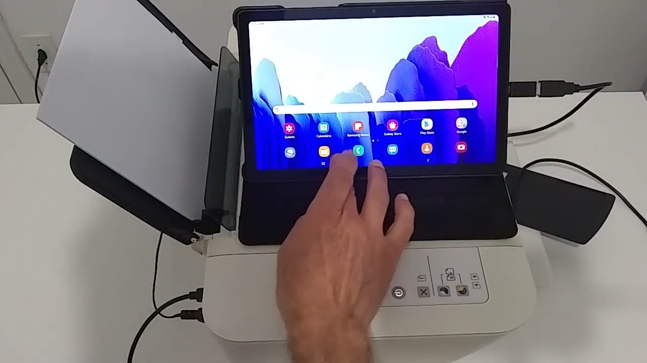 56 Tablet A7 T505 - Instalação da impressora (Cabo) no Tablet A7 - Instalação e impressão de arquivo