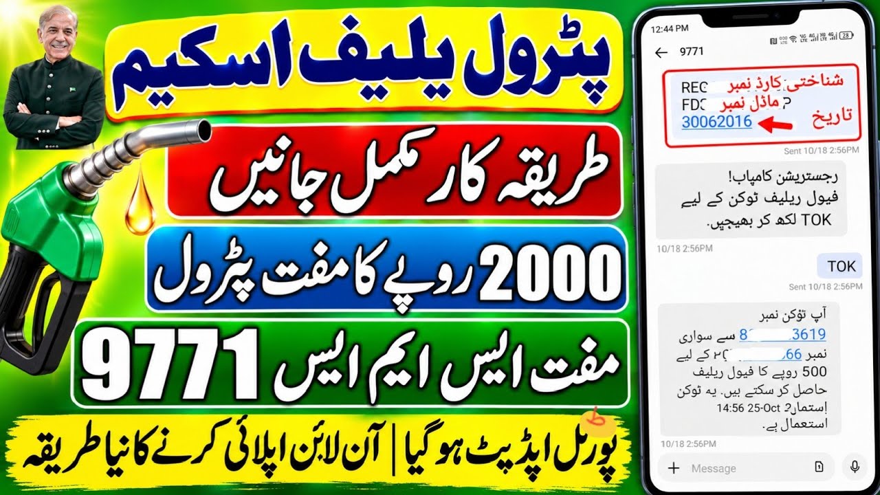 Petrol Relief Scheme 2026 | 9771 SMS Ka Tarika | 500 Rupay Ka Fuel Relief Token Kaise Hasil Karein